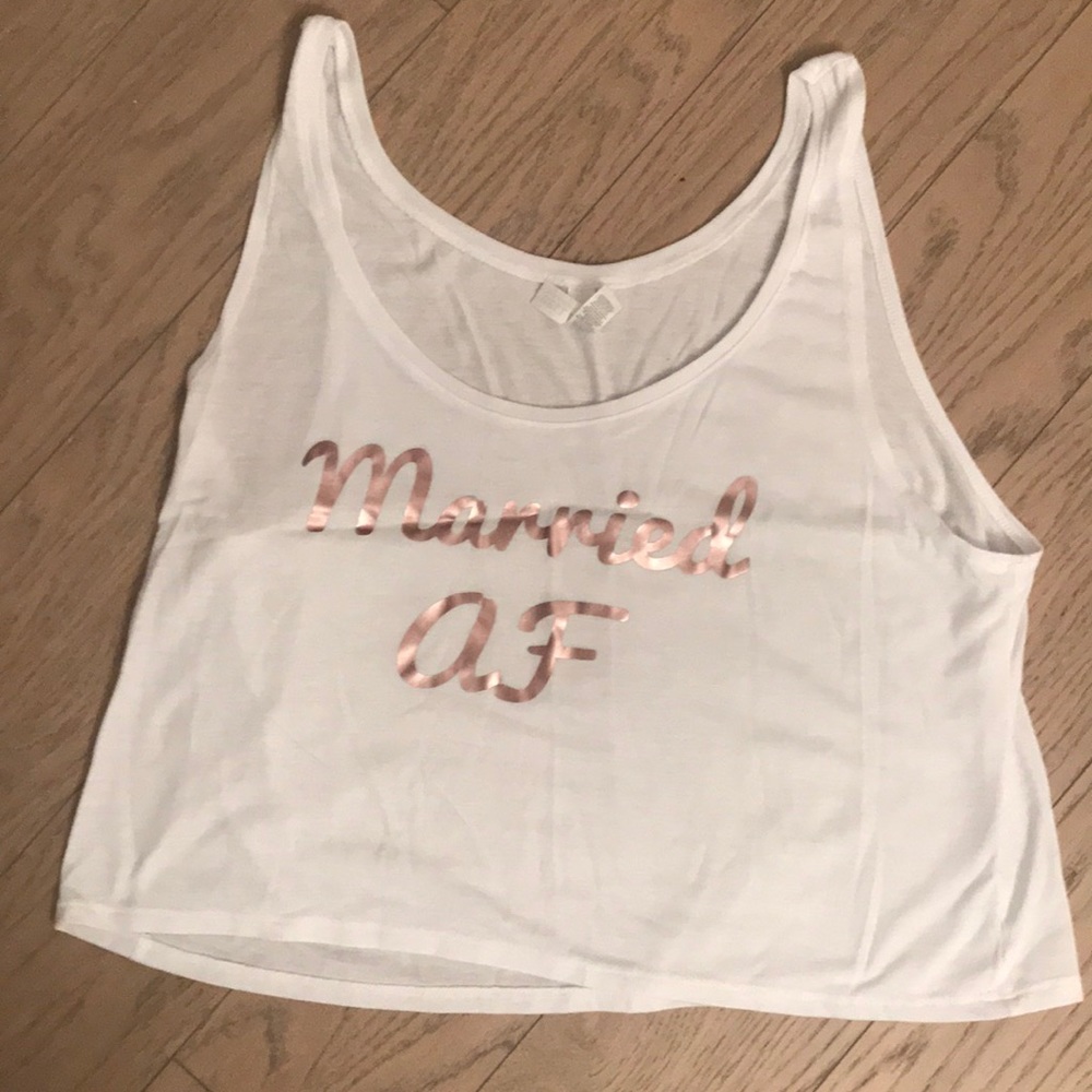Married AF cropped boxy tank top.